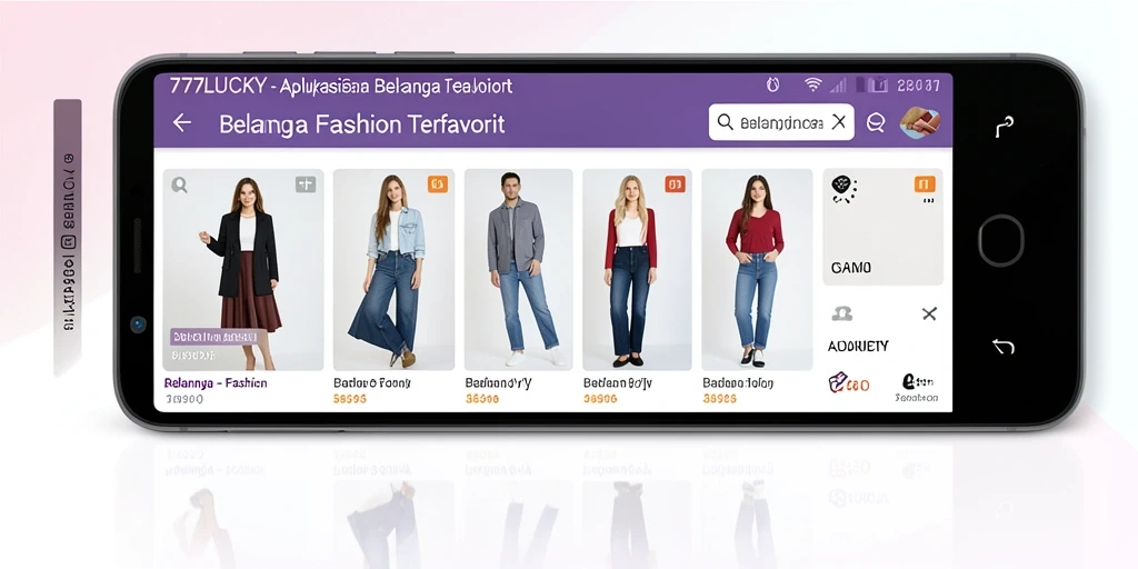 Tampilan antarmuka 777LUCKY menunjukkan berbagai produk fashion dengan jelas.