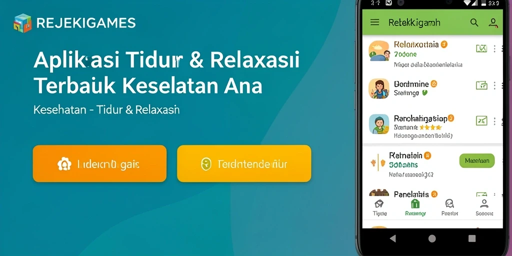 Antarmuka aplikasi REJEKIGAMES yang mendukung tidur dan relaksasi.