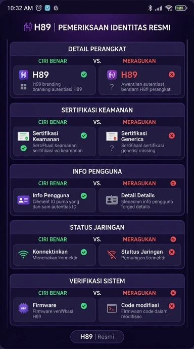 Tampilan kanal resmi h89